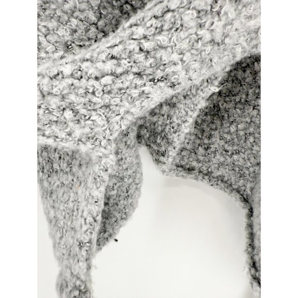 FREE PEOPLE BFF Boucle Sweater Pullover Cowl Neck Slouchy Crop Light Gray M - Picture 4 of 12